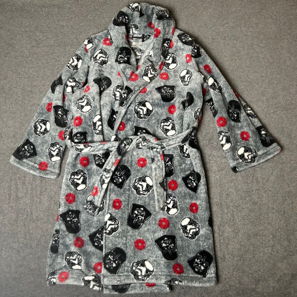 Star Wars Darth Vader Storm Trooper Youth Boys Robe Size XS Extra Small Gray